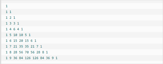 云计算开发:Python练习实例-打印出杨辉三角形