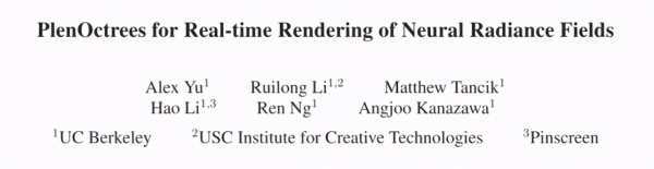 实时高保真渲染,基于PlenOctrees的NeRF渲染速度提升3000倍