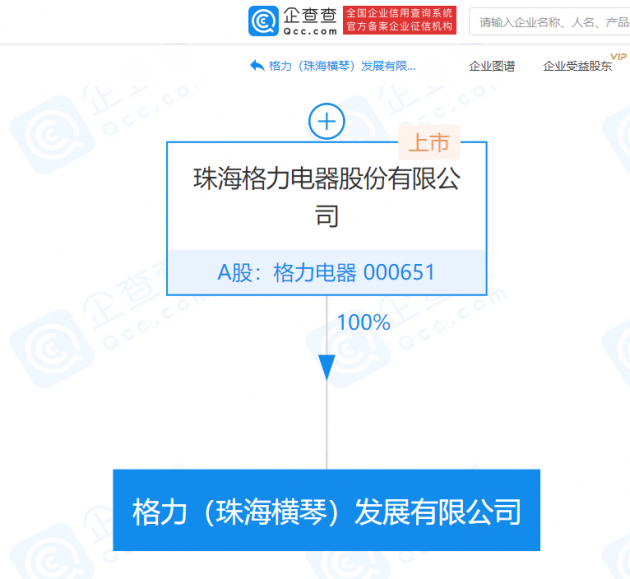 格力电器成立新公司，注册资本10亿元