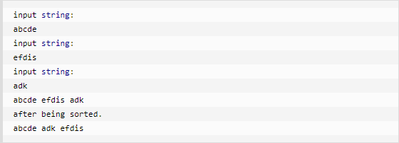 云计算开发：Python练习实例-字符串排序