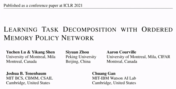 ICLR 2021研究挖掘游戏技能包？有序记忆决策网络帮你实现