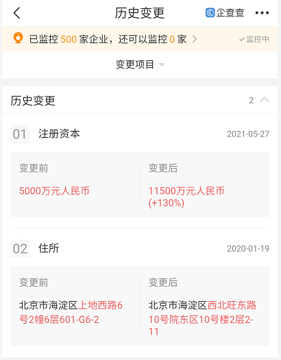 联想关联公司注册资本增至1.15亿元，增幅130%