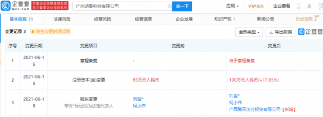腾讯投资明昼科技，后者经营范围含医学研究和试验发展等