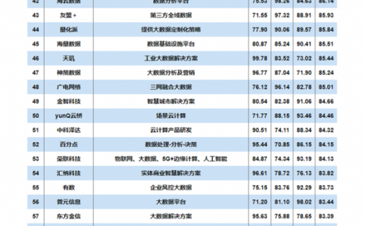 2020年度大数据提供商TOP100出炉